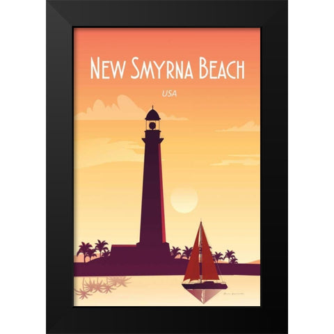 New Smyrna Beach Black Modern Wood Framed Art Print by Escalante, Omar