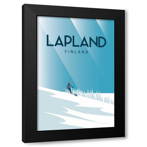 Lapland Black Modern Wood Framed Art Print with Double Matting by Escalante, Omar