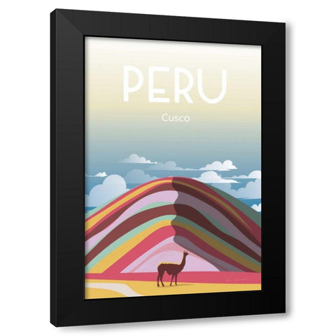 Peru Black Modern Wood Framed Art Print with Double Matting by Escalante, Omar