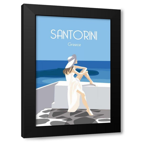 Santori Black Modern Wood Framed Art Print with Double Matting by Escalante, Omar
