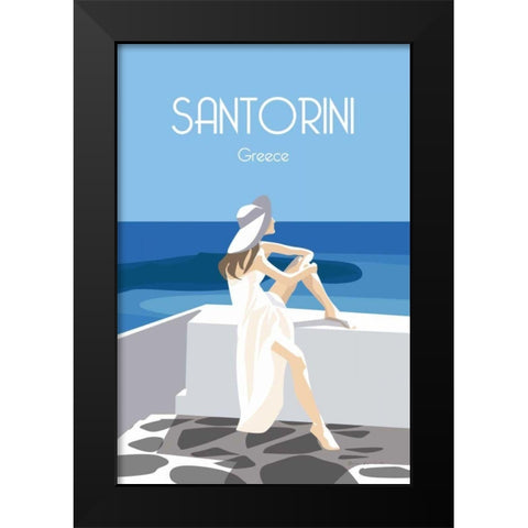 Santori Black Modern Wood Framed Art Print by Escalante, Omar
