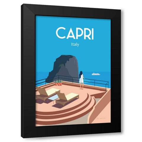 Capri Black Modern Wood Framed Art Print with Double Matting by Escalante, Omar