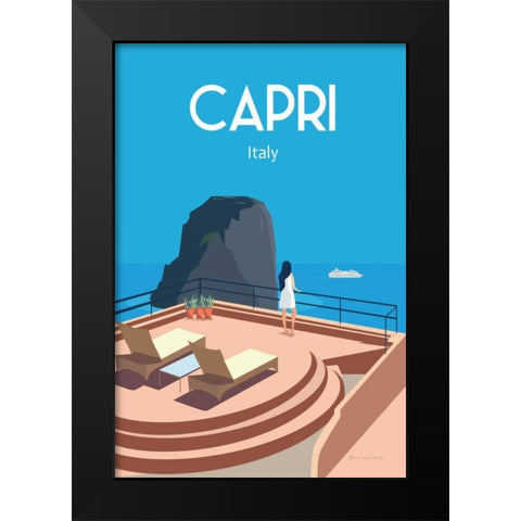 Capri Black Modern Wood Framed Art Print by Escalante, Omar