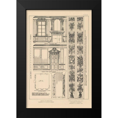 English Renaissance X Black Modern Wood Framed Art Print by Wild Apple Portfolio