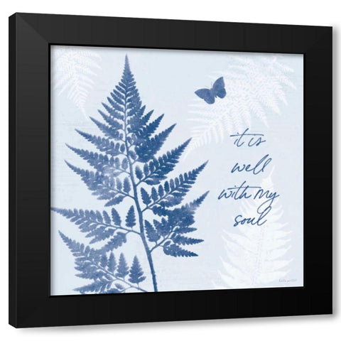 True Blue IV Black Modern Wood Framed Art Print with Double Matting by Pertiet, Katie