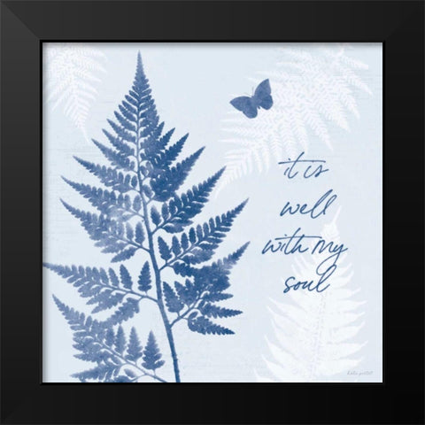 True Blue IV Black Modern Wood Framed Art Print by Pertiet, Katie