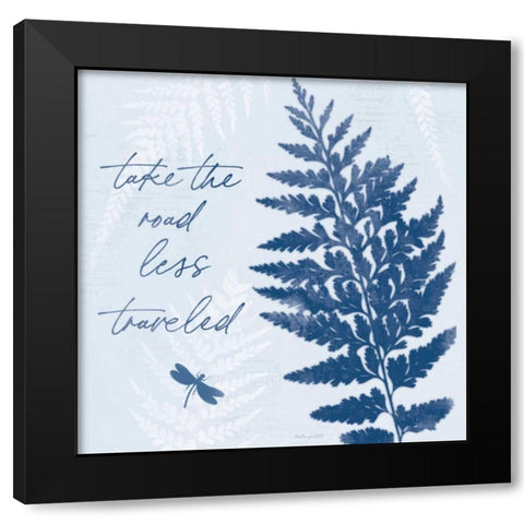 True Blue V Black Modern Wood Framed Art Print by Pertiet, Katie