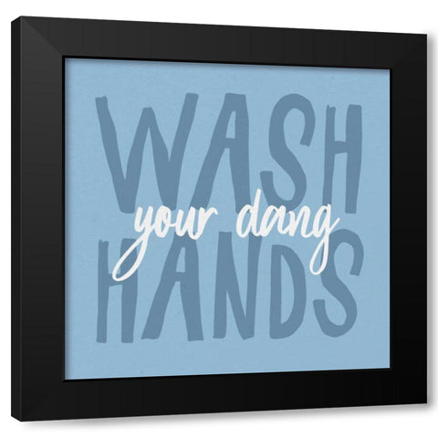Bathroom Advice I Black Modern Wood Framed Art Print by Wild Apple Portfolio