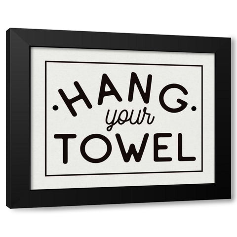 Bathroom Rules II Black Modern Wood Framed Art Print by Wild Apple Portfolio