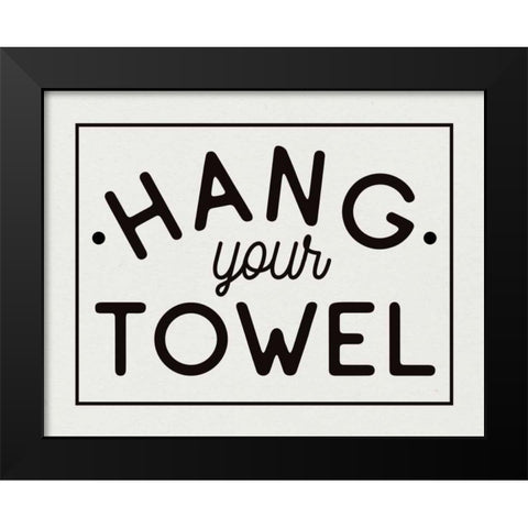Bathroom Rules II Black Modern Wood Framed Art Print by Wild Apple Portfolio