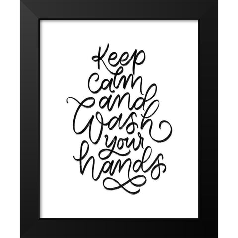 Wash Your Hands I Black Modern Wood Framed Art Print by Thorns, Becky