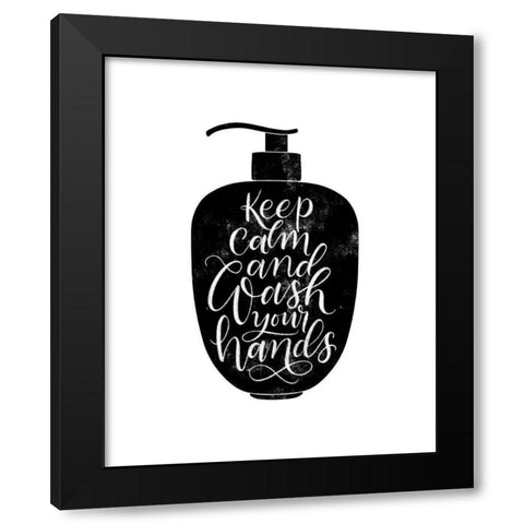 Wash Your Hands II Black Modern Wood Framed Art Print with Double Matting by Thorns, Becky