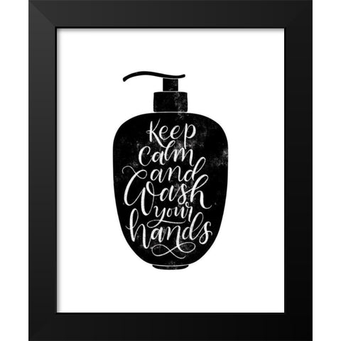 Wash Your Hands II Black Modern Wood Framed Art Print by Thorns, Becky