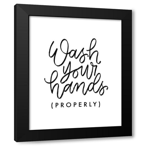 Wash Your Hands III Black Modern Wood Framed Art Print with Double Matting by Thorns, Becky