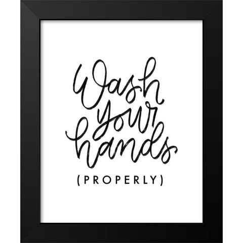 Wash Your Hands III Black Modern Wood Framed Art Print by Thorns, Becky
