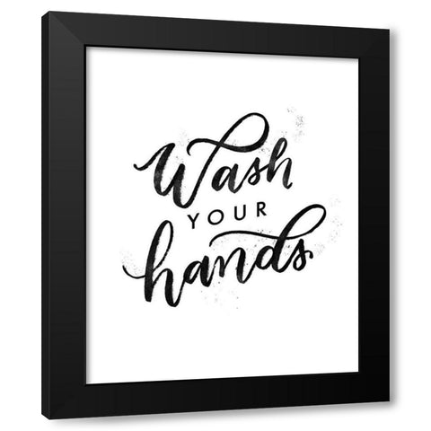 Wash Your Hands IV Black Modern Wood Framed Art Print with Double Matting by Thorns, Becky