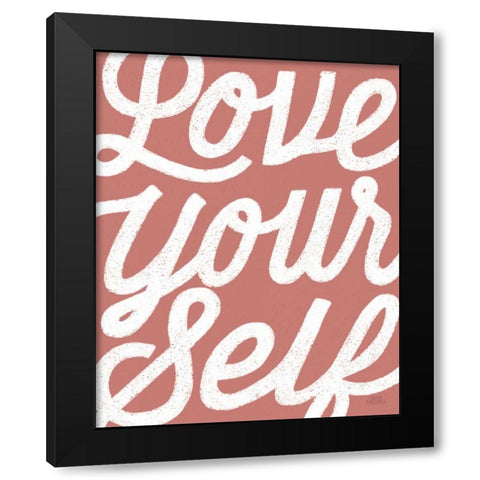 Positivity VIII Coral Black Modern Wood Framed Art Print by Marshall, Laura