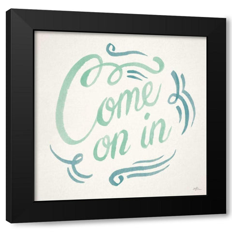 Come On In I Black Modern Wood Framed Art Print with Double Matting by Penner, Janelle