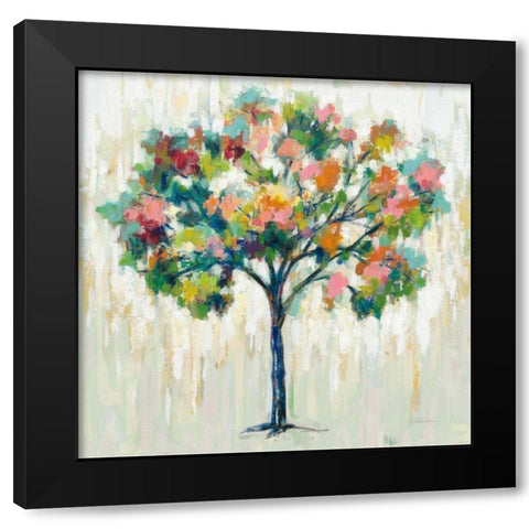 Blooming Tree Neutral Black Modern Wood Framed Art Print with Double Matting by Vassileva, Silvia