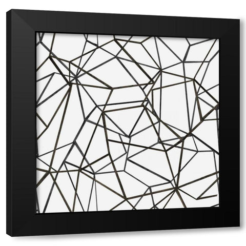 Succulent Pattern BW Black Modern Wood Framed Art Print with Double Matting by Wild Apple Portfolio