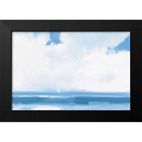 Oceanview Sail Black Modern Wood Framed Art Print by Wiens, James