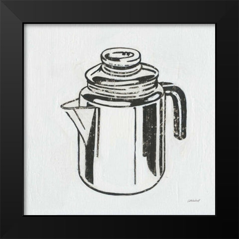 Retro Coffee Pot Black Modern Wood Framed Art Print by Lovell, Kathrine