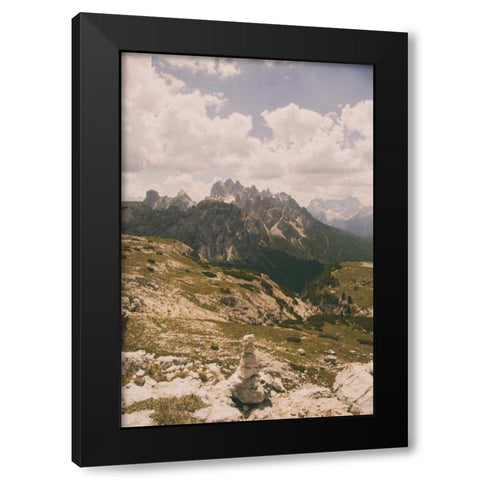 Grassy Mountain Slopes Black Modern Wood Framed Art Print by Aledanda