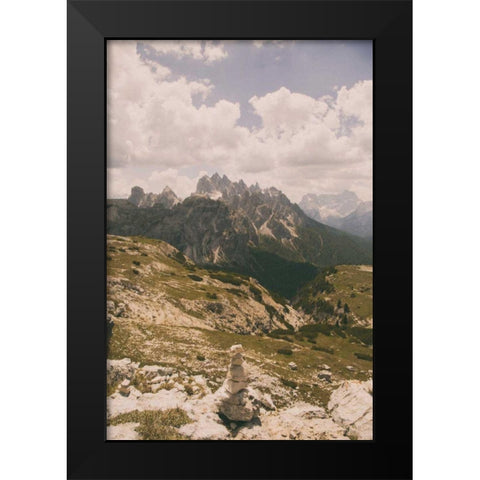 Grassy Mountain Slopes Black Modern Wood Framed Art Print by Aledanda