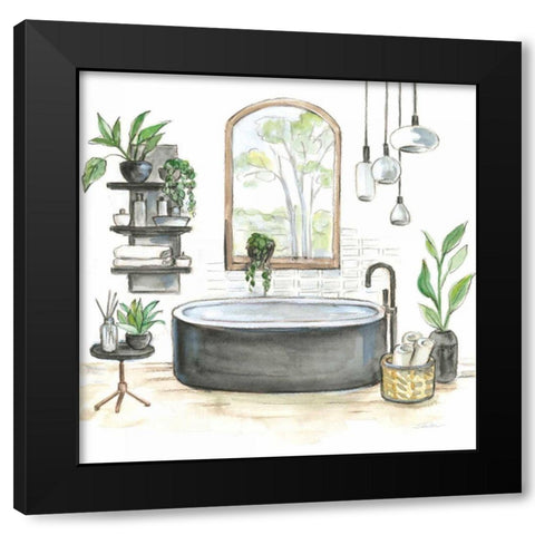 Black Bathtub I Black Modern Wood Framed Art Print by Vassileva, Silvia