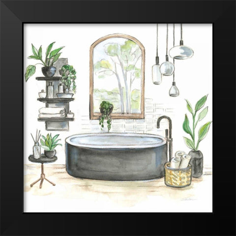 Black Bathtub I Black Modern Wood Framed Art Print by Vassileva, Silvia