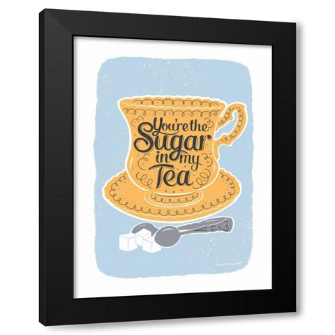 Sugar in My Tea Black Modern Wood Framed Art Print by Snowdon, Alexandra