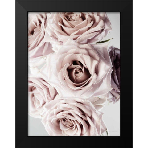 Dusty Rose Cluster Black Modern Wood Framed Art Print by Catterall, Elise