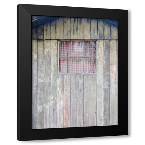 Checkered Barn Black Modern Wood Framed Art Print by Goldstein, Ed