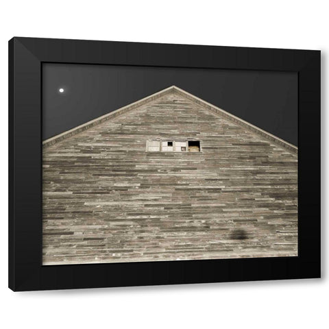 Moon Over Hay Barn Black Modern Wood Framed Art Print by Goldstein, Ed