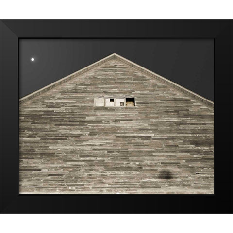 Moon Over Hay Barn Black Modern Wood Framed Art Print by Goldstein, Ed