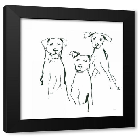 Lovable Mutts I Black Modern Wood Framed Art Print with Double Matting by Paschke, Chris