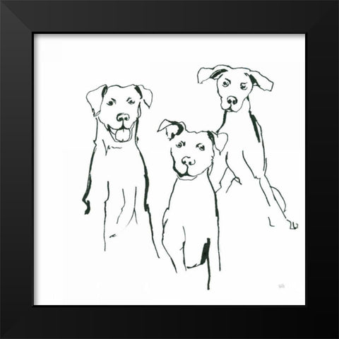 Lovable Mutts I Black Modern Wood Framed Art Print by Paschke, Chris