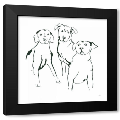 Lovable Mutts II Black Modern Wood Framed Art Print by Paschke, Chris