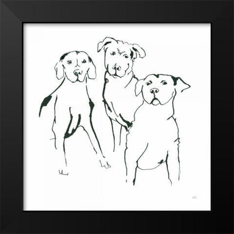Lovable Mutts II Black Modern Wood Framed Art Print by Paschke, Chris