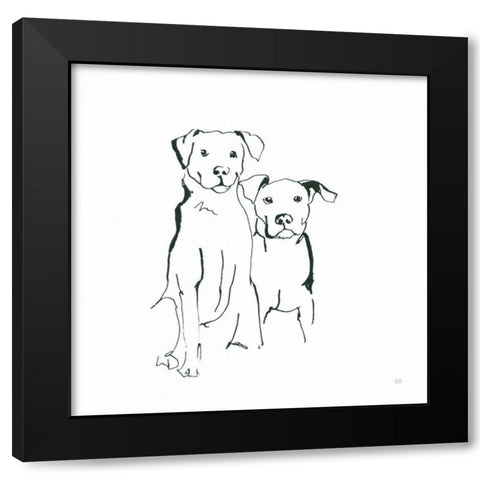 Lovable Mutts IV Black Modern Wood Framed Art Print by Paschke, Chris