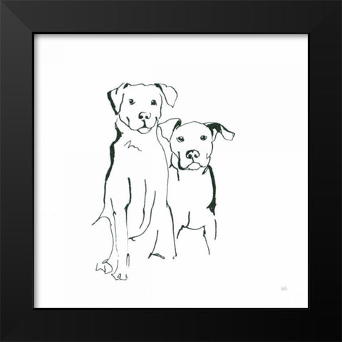 Lovable Mutts IV Black Modern Wood Framed Art Print by Paschke, Chris