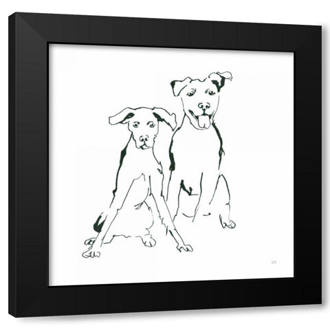 Lovable Mutts V Black Modern Wood Framed Art Print with Double Matting by Paschke, Chris