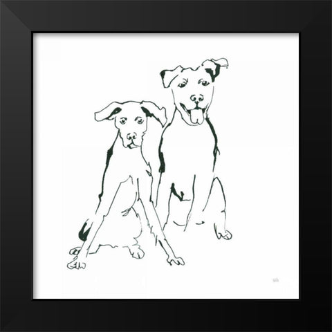Lovable Mutts V Black Modern Wood Framed Art Print by Paschke, Chris