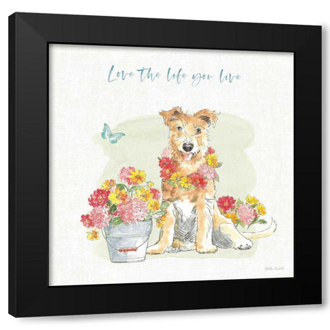Furry Pals II Black Modern Wood Framed Art Print by Grove, Beth