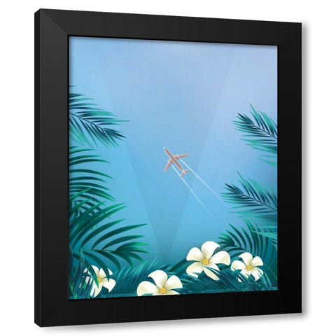 Miami No Words Black Modern Wood Framed Art Print by Escalante, Omar