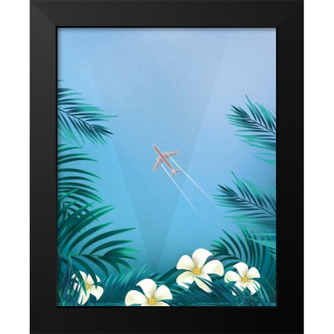 Miami No Words Black Modern Wood Framed Art Print by Escalante, Omar