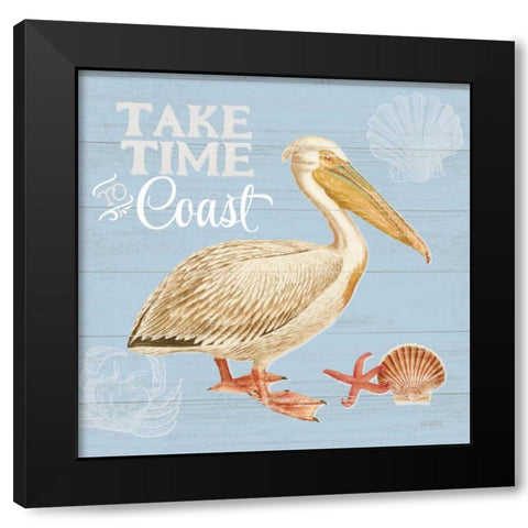 Bayside I Blue Black Modern Wood Framed Art Print by Pertiet, Katie