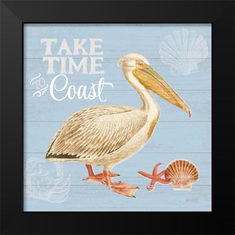 Bayside I Blue Black Modern Wood Framed Art Print by Pertiet, Katie