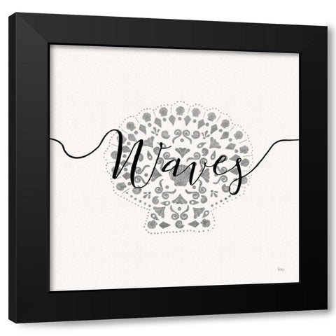 Sea Charms III Silver Black Modern Wood Framed Art Print by Charron, Veronique