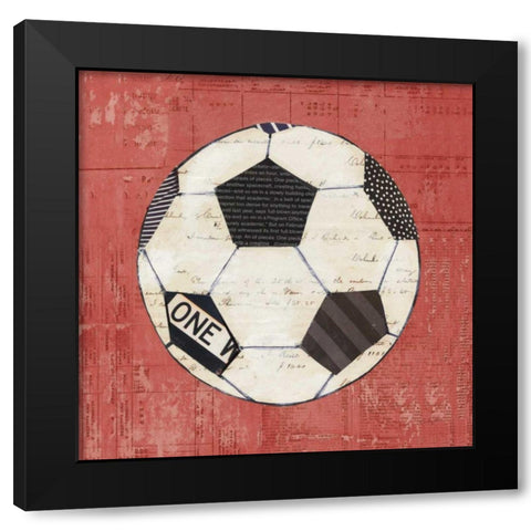 Play Ball III Red Black Modern Wood Framed Art Print by Prahl, Courtney